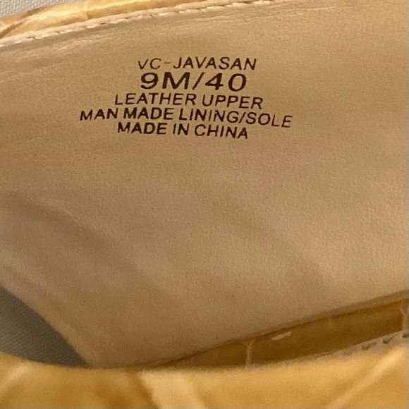 Vince Camuto 9 Javasan Caramel Croc Leather Women’s Sandals Heels Chunky Shoes - Picture 8 of 13